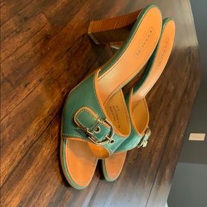 Gorgeous Aqua Color Coach Heels